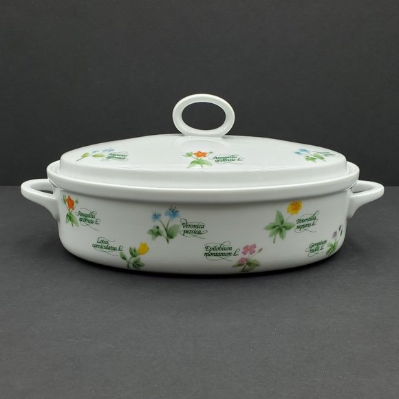Anchor Hocking Floret Covered Oval Casserole Dish 1.5 Qt Baking Dish With Lid - Picture 1 of 10